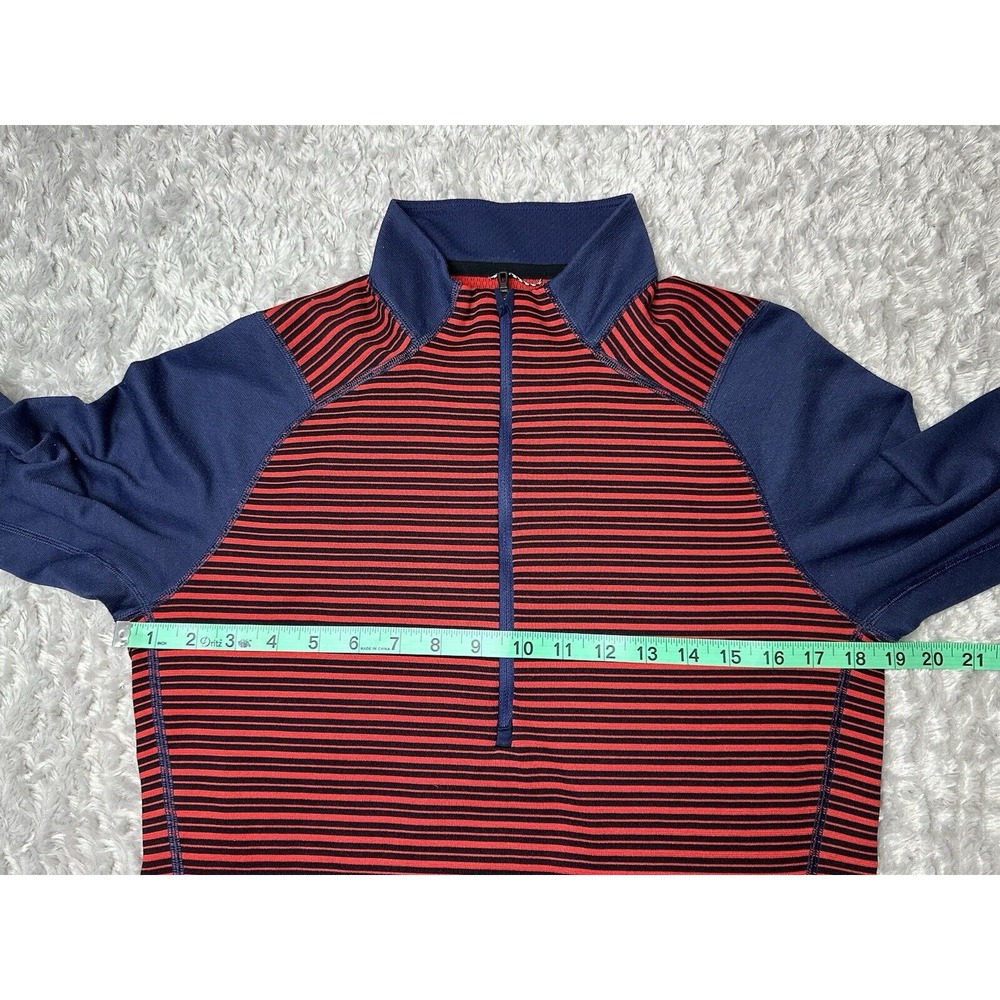 Patagonia Capilene Quarter Zip Pullover Mens S Red Striped Long Sleeve Outdoors - Picture 6 of 8